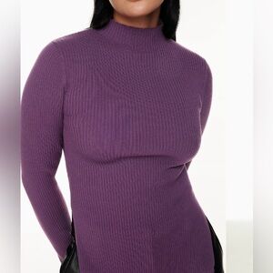 Aritzia Babaton Sculpt Knit Tie Back  Sweater in Dewberry Purple Size Small